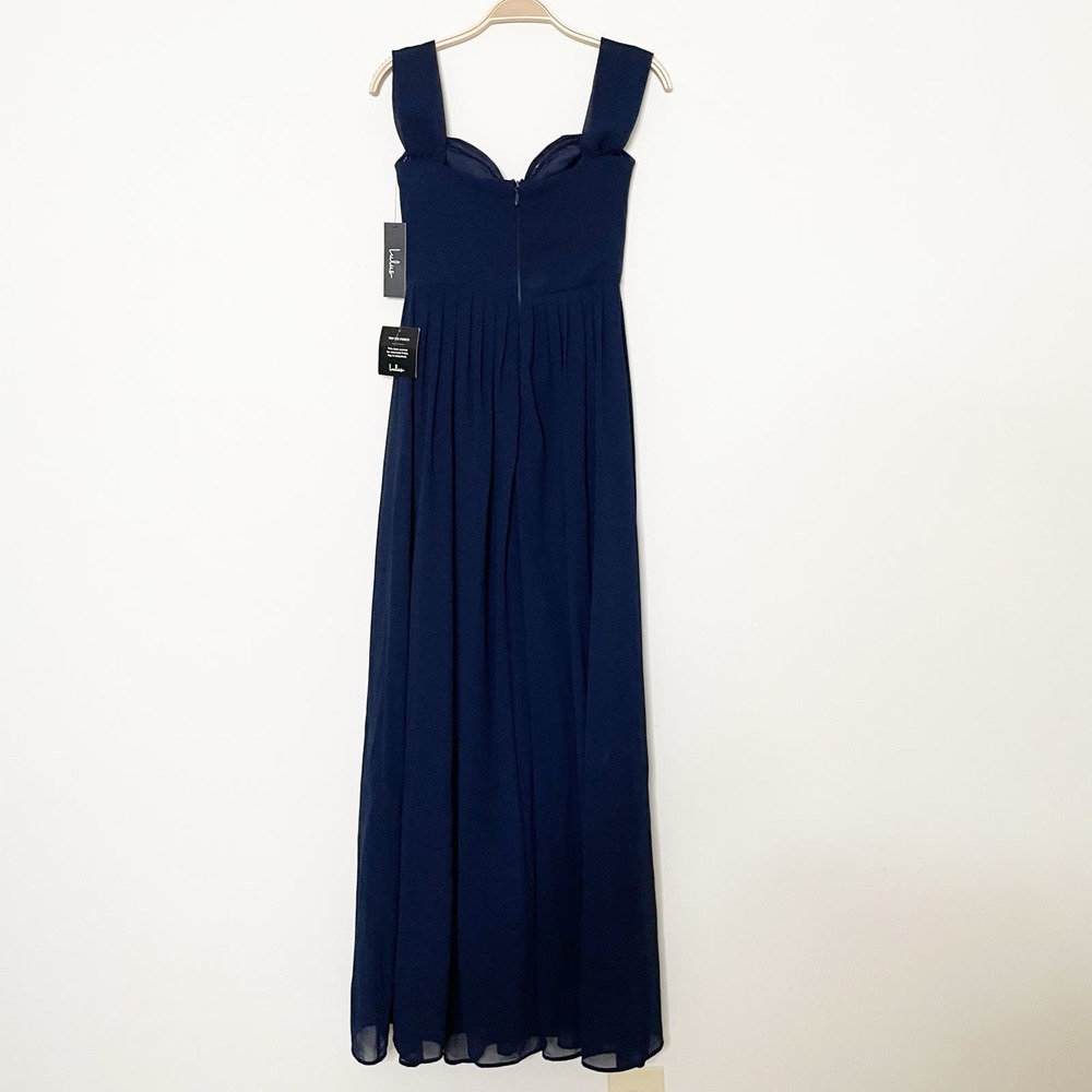 NWT Lulus Harmonious Navy Blue Off the Shoulder Maxi Dress‎ XS - Picture 5 of 11